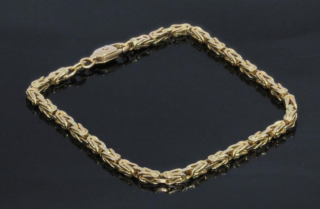 Koningsschakel 14k gouden fraaie armband dames heren luxe, Voordeelsieraden, Verzenden, Zo goed als nieuw, Met edelsteen