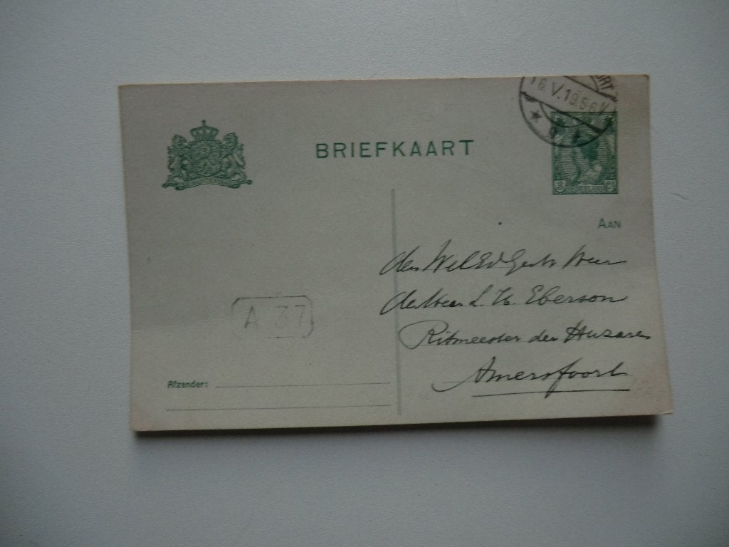 Amersfoort,Leger,Ritmeester der Huzaren,Militair,Kazerne, Ophalen of Verzenden, 1920 tot 1940, Gelopen, Utrecht