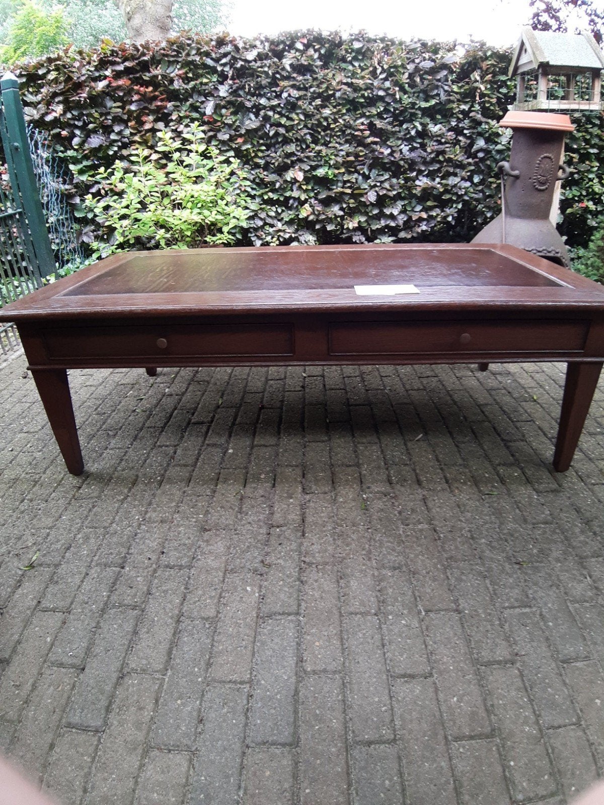 Eiken houten salontafel met lades, Antiek en Kunst, Antiek | Meubels | Tafels, Ophalen