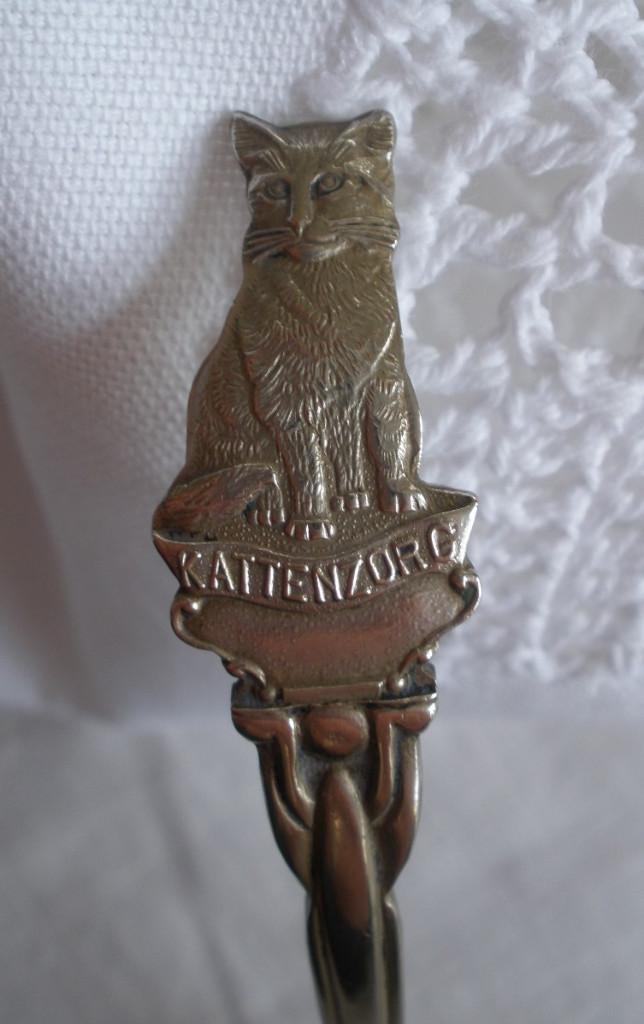 Oude Compote / Jamlepel met Poes / Kattenzorg, Ophalen of Verzenden