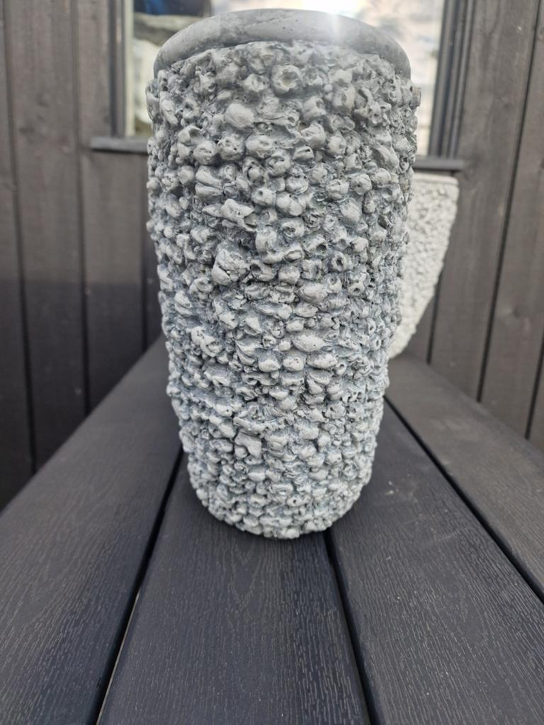 Ovale stenen bloempotten - 40x16x29cm, Tuin en Terras, Bloempotten, Gebruikt, Steen, Binnen, Balkon, Tuin, Minder dan 40 cm, 40 cm of meer