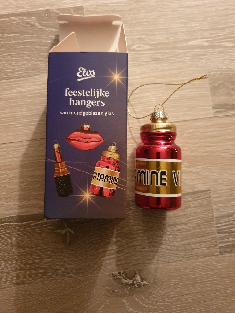Kerstbal etos vitamine pot, Ophalen of Verzenden, Nieuw