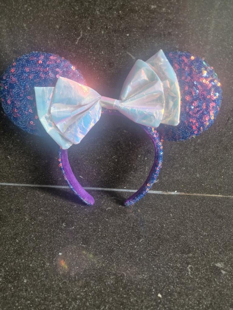 Minnie Mouse oren met strik - Paars glitter, Ophalen of Verzenden, Zo goed als nieuw