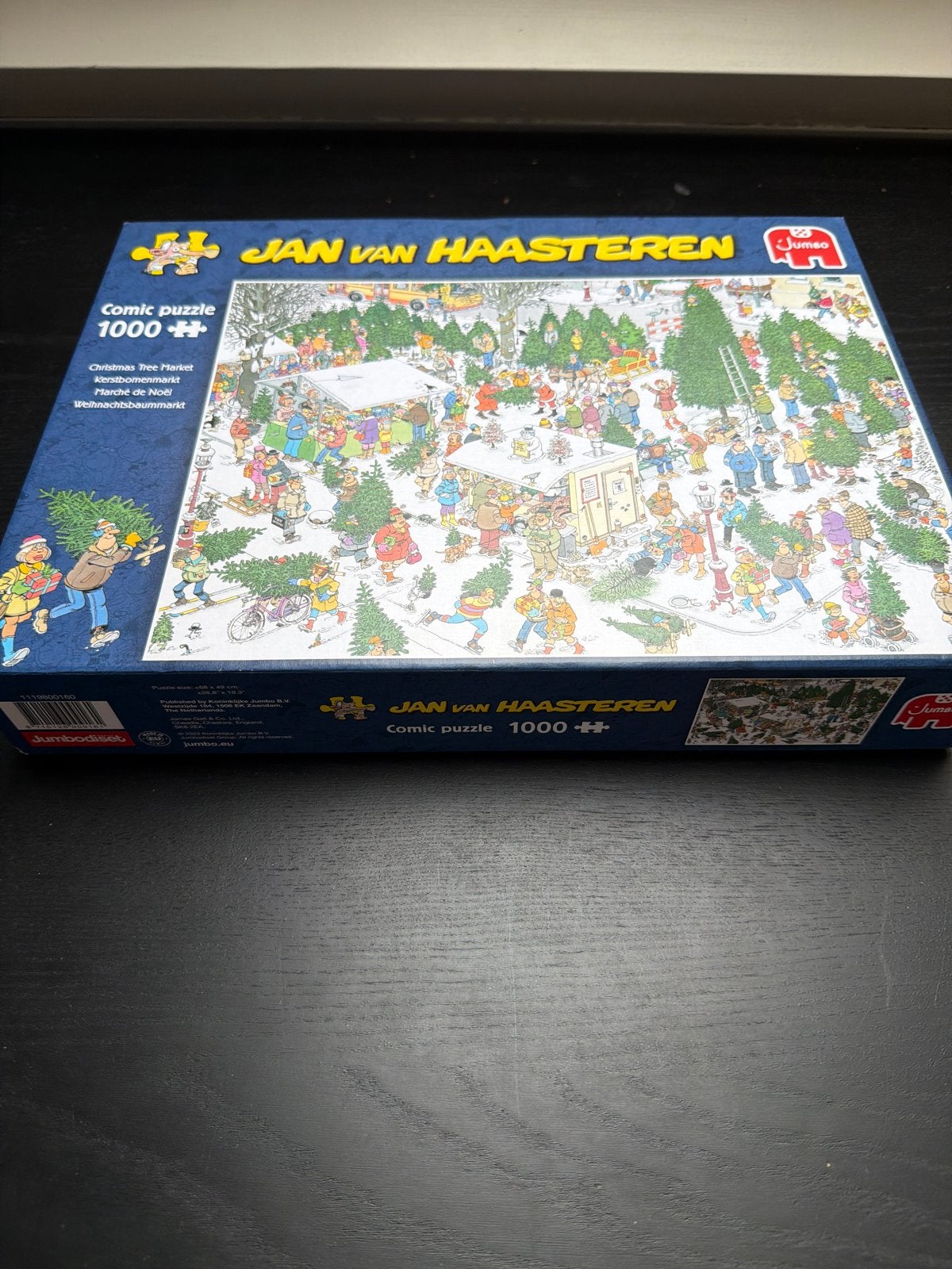Jan van Haasteren Kerstboommarkt 1000 stukjes, Ophalen of Verzenden, 500 t/m 1500 stukjes, Zo goed als nieuw, Legpuzzel