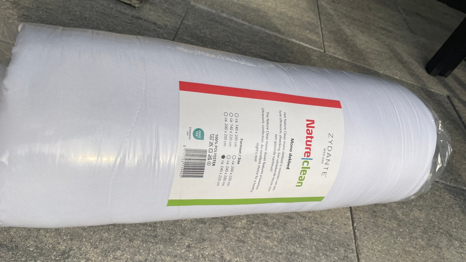 Nieuw ! Zydante Nature Clean Mono dekbed - 240x220, Ophalen of Verzenden, Nieuw, Wit, Deken of Dekbed