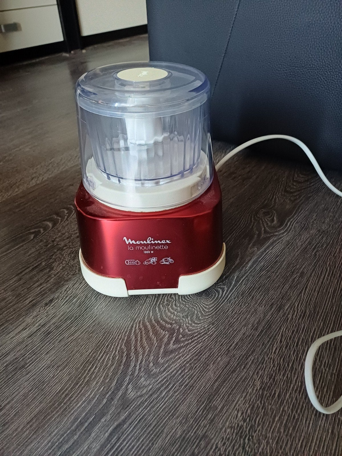 Moulinex La Moulinette DP700 Hakmolen 1000W Rood, Minder dan 1 liter, Ophalen of Verzenden, Gebruikt, 1 snelheid