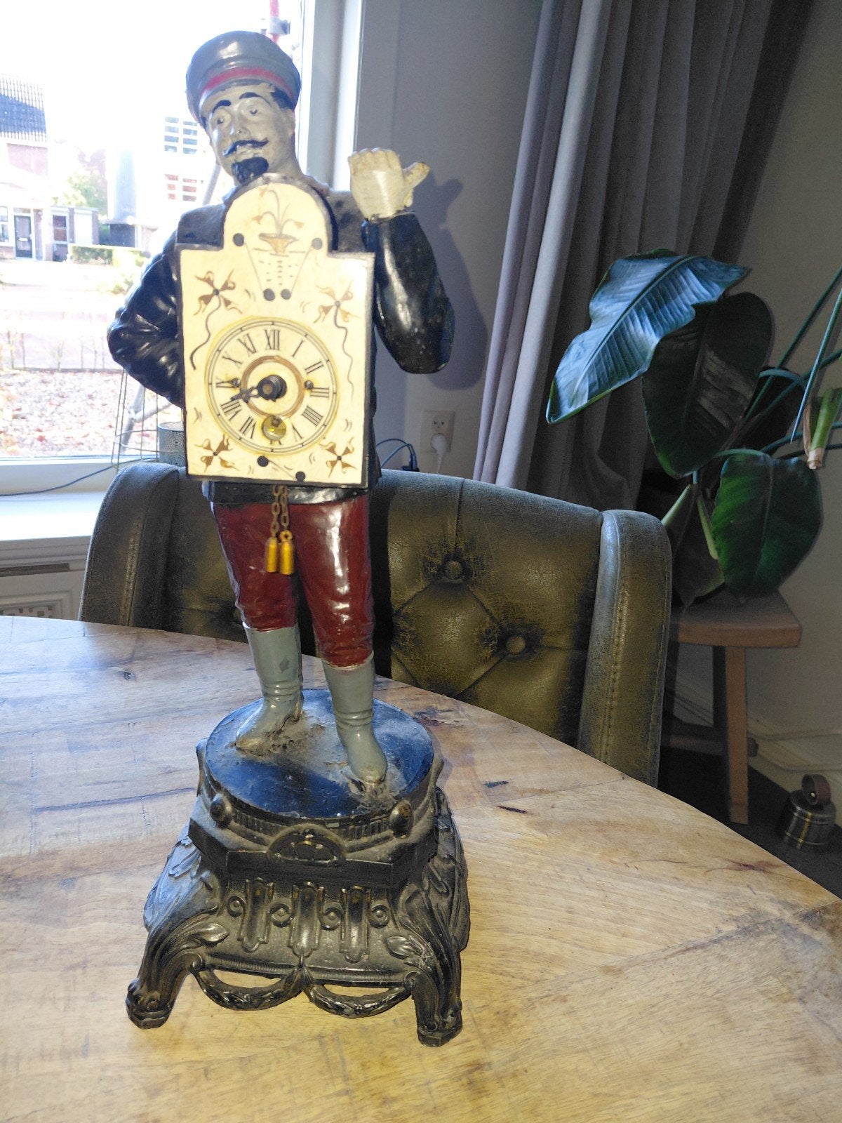 Antieke figuurklok - Bijzondere decoratie, Ophalen of Verzenden