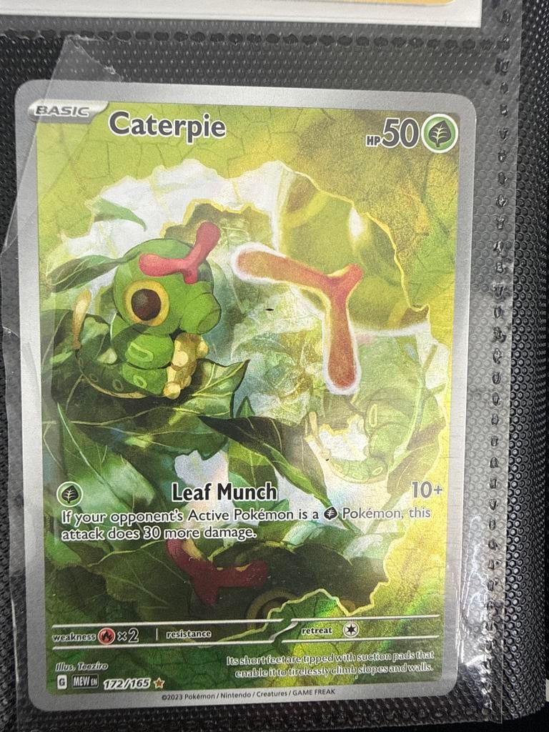 Pokémon kaart Caterpie 172/165, Ophalen of Verzenden, Gebruikt, Losse kaart