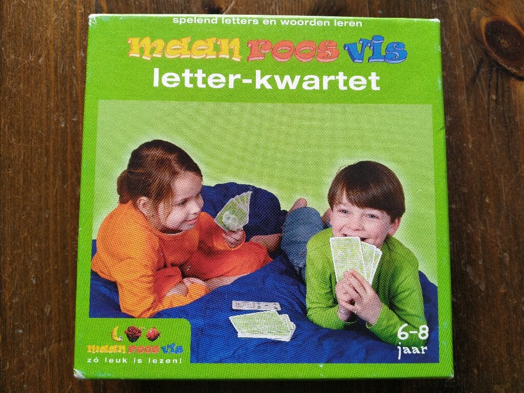 maan roos vis - letter-kwartet, Ophalen of Verzenden, Zo goed als nieuw