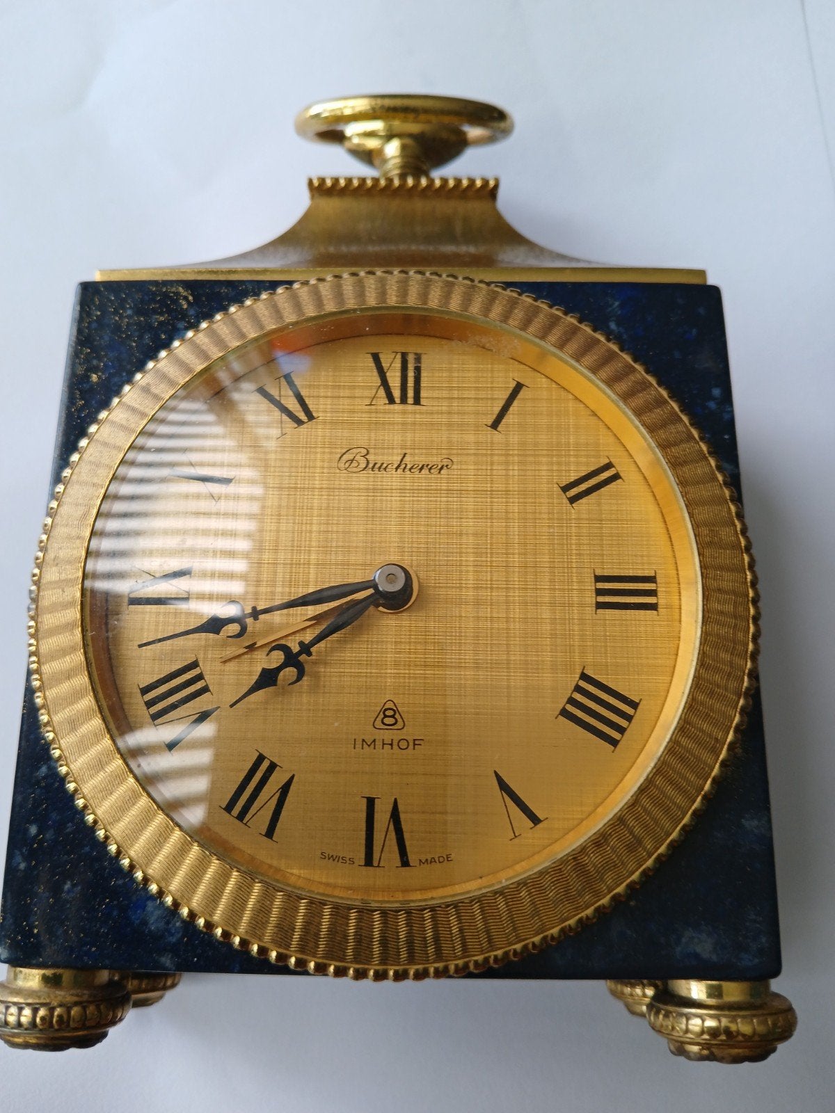 Vintage Bucherer Imhof reiswekker, 8 Jewels, Swiss Made, Antiek en Kunst, Antiek | Klokken, Ophalen of Verzenden