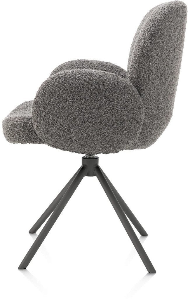 6 Nieuwe Armleuning stoelen Draaibaar, Lever/Grijs Xooon, Ophalen, Nieuw, Metaal, Grijs