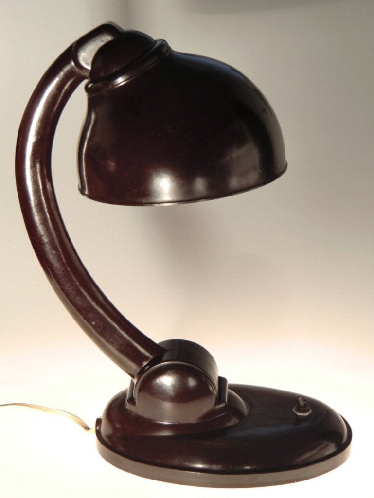 Christian Dell Jugenstil Art Deco bakeliet tafellamp, Bureaulamp, Art deco, 25 cm, Zo goed als nieuw