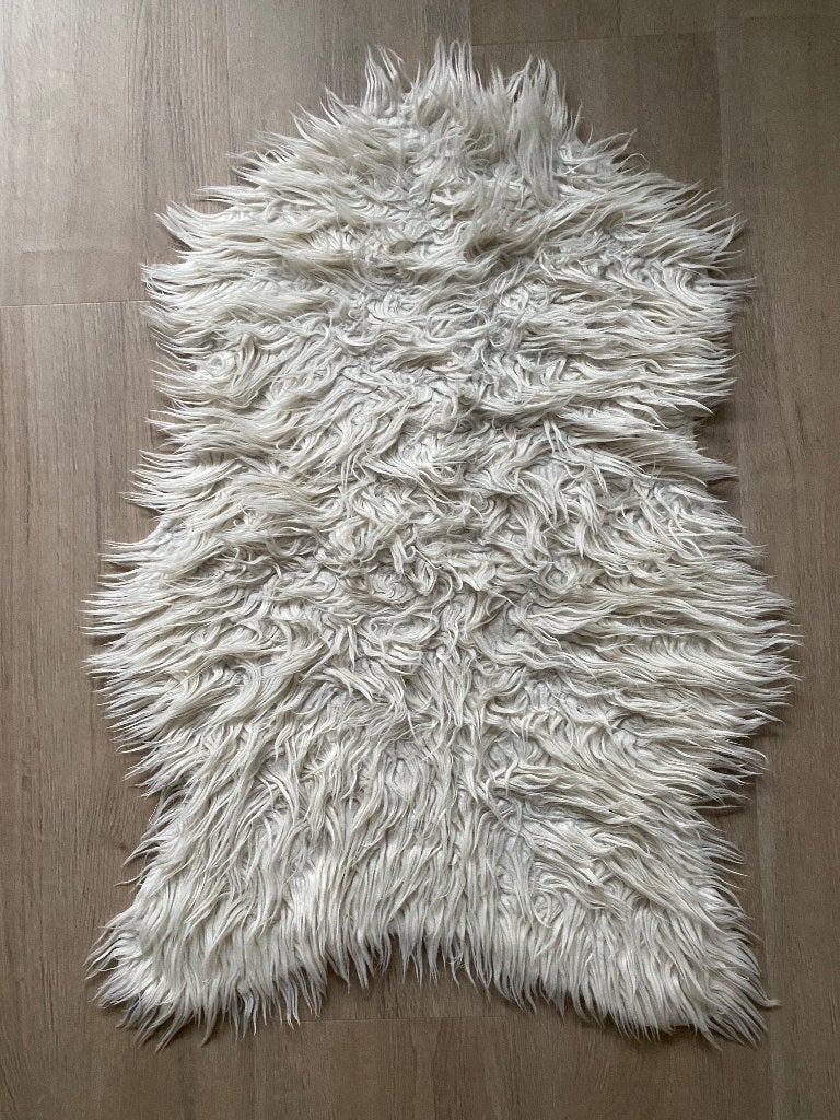 Fake Fur Kleedje | nep-dierenhuid | creme wit | 80x60cm, Gebruikt, 50 tot 100 cm, Wit, Overige vormen