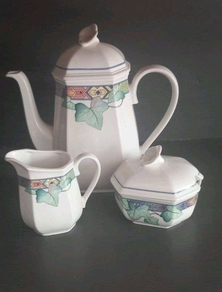Villeroy en Boch Pasadena Koffiekan suikerpot en melkkan, Ophalen