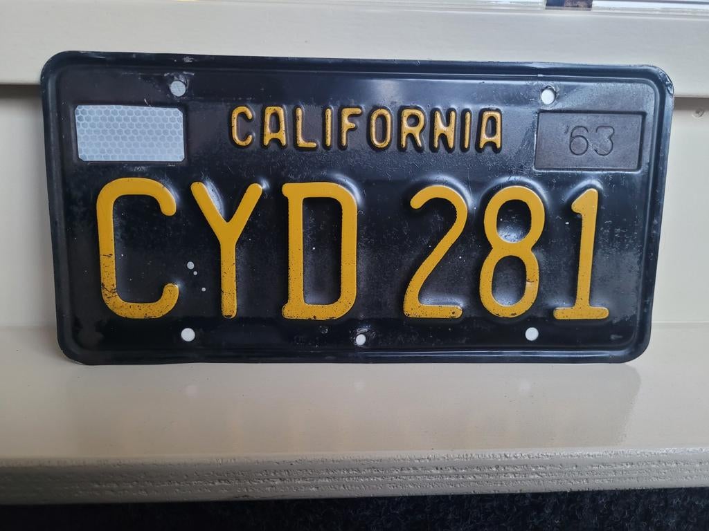 USA California black plate amerikaanse kentekenplaat amerika, Ophalen of Verzenden, Gebruikt, Auto's