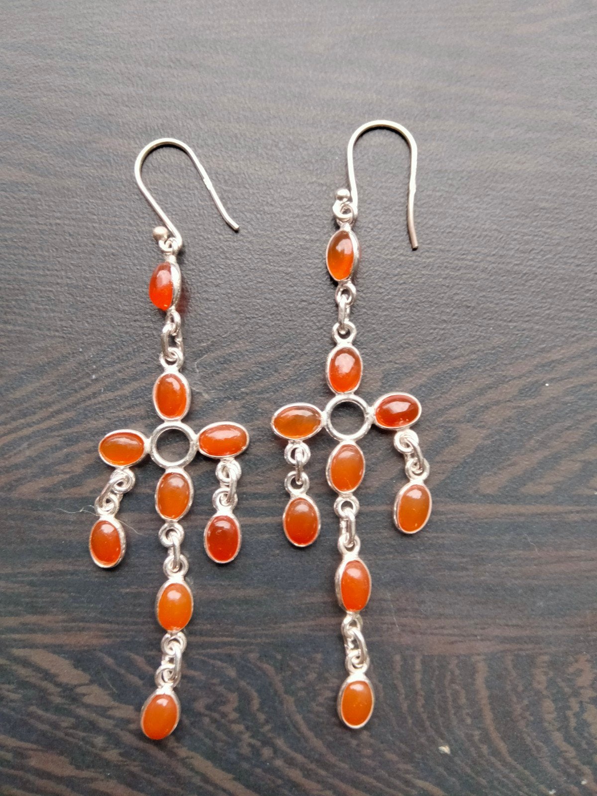 carneool oorbellen, Hangers, Verzenden, Nieuw, Oranje