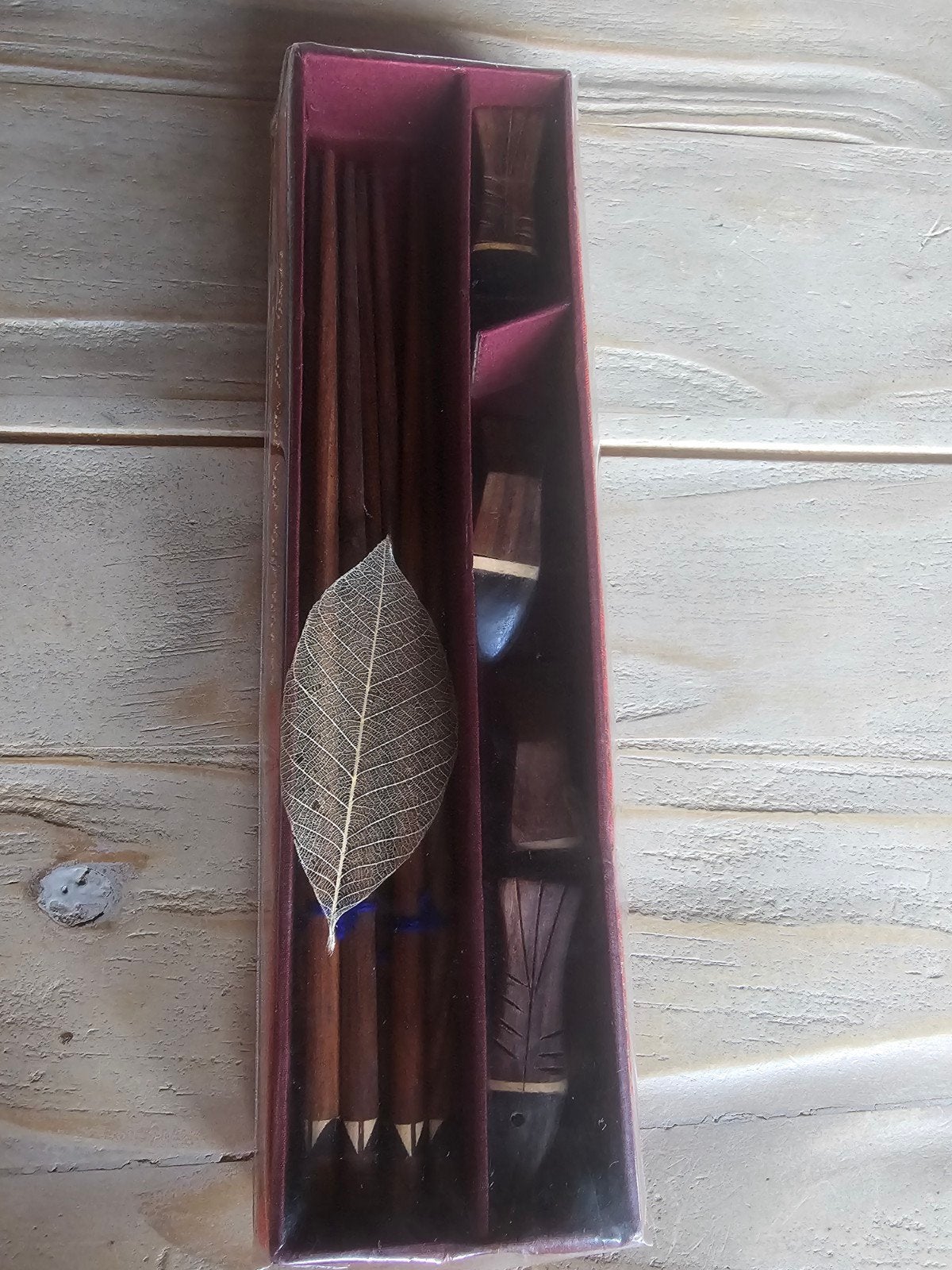 Mooie set houten eetstokjes met houders, Ophalen of Verzenden, Zo goed als nieuw, Overige merken, Hout