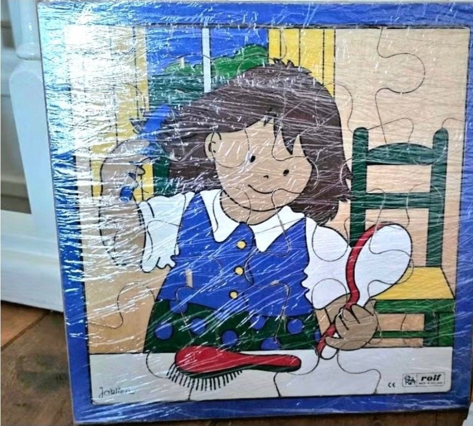 Jaklien "School puzzels- Vintage - 2x - Verzend ook!, Ophalen, Minder dan 500 stukjes, Gebruikt