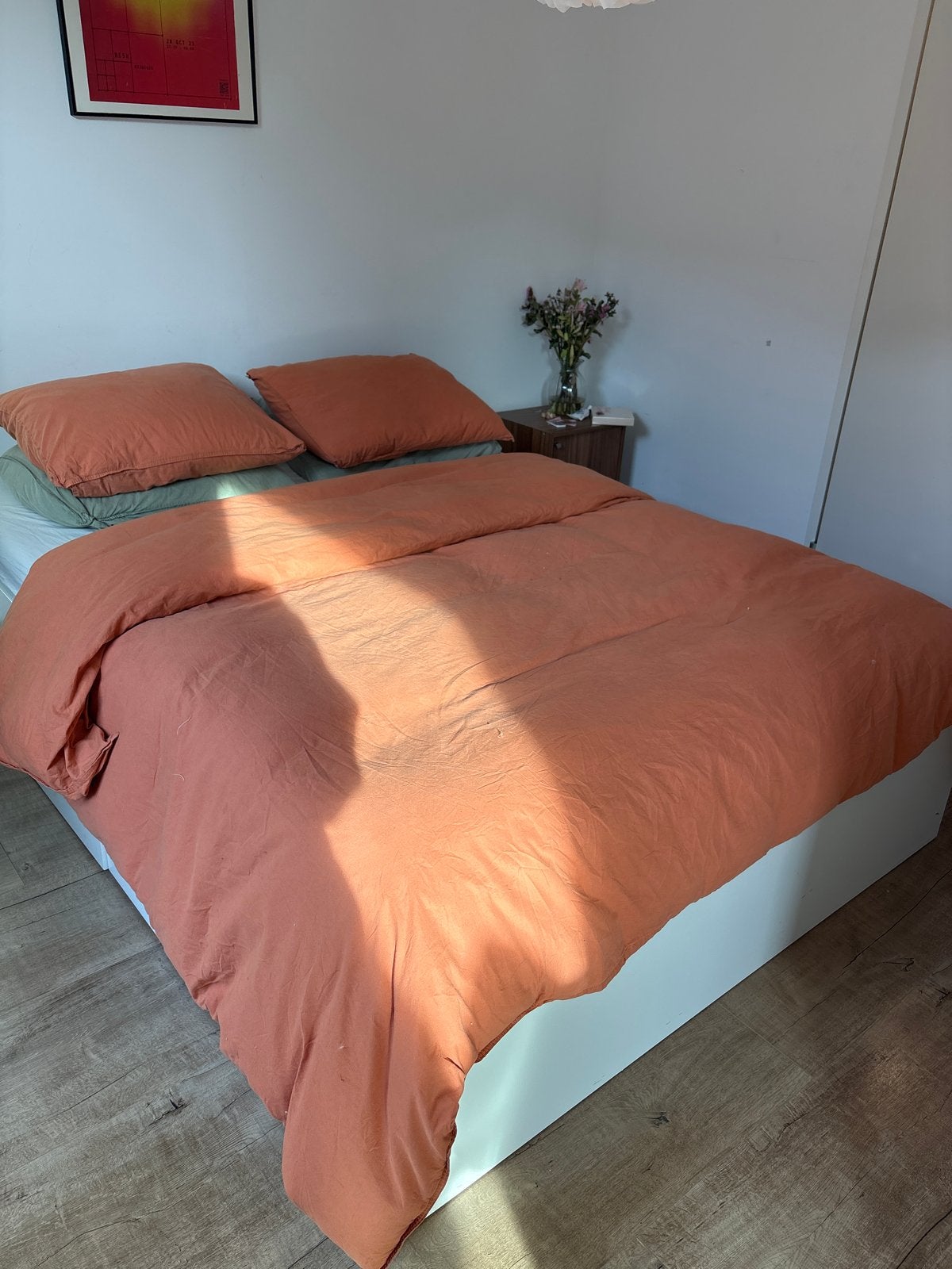 Ikea bed met lades, Huis en Inrichting, Ophalen, Gebruikt, Wit, Tweepersoons
