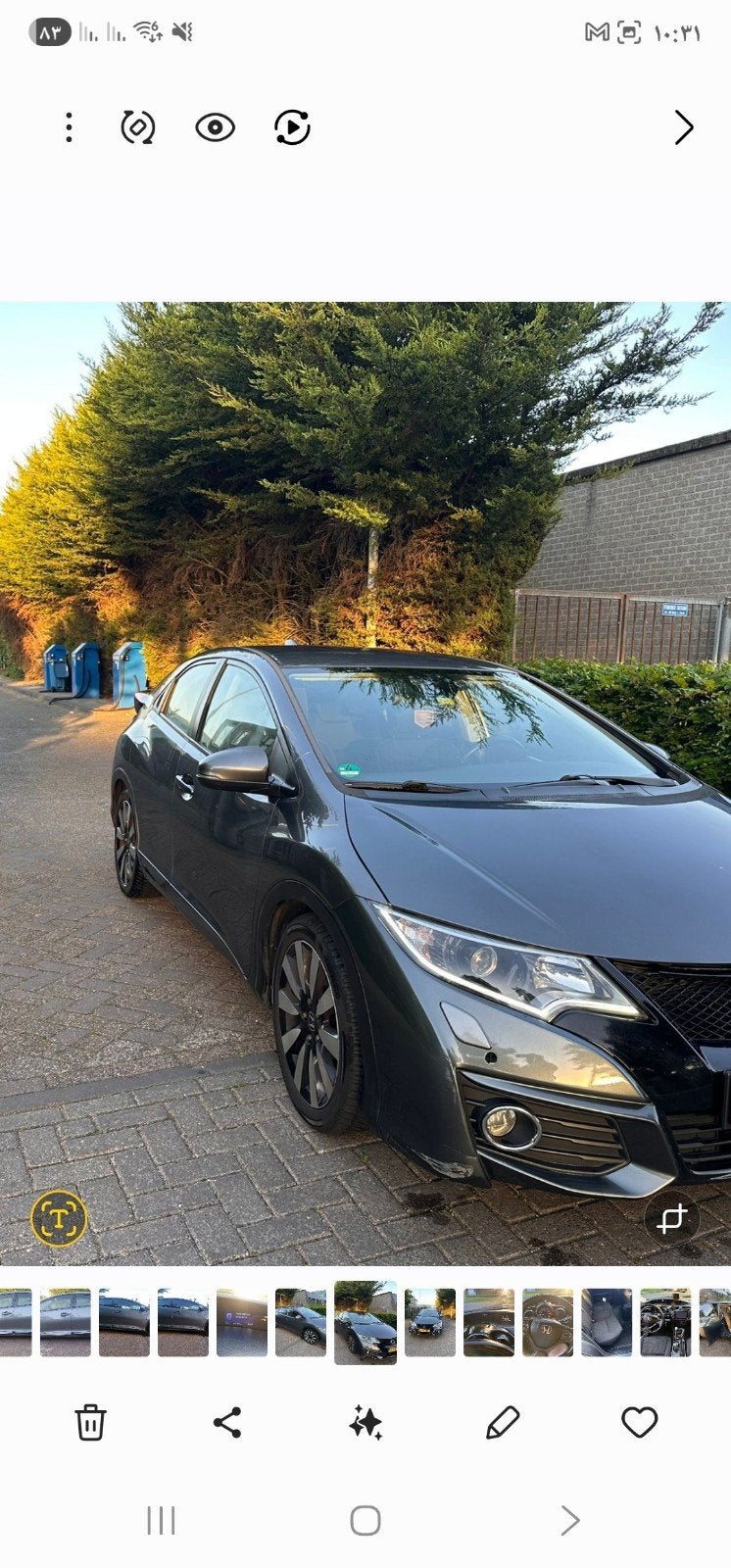 Honda Civic 1.4 I 5DR 2016 Grijs, Auto's, Voorwielaandrijving, 4 cilinders, 49 €/maand, 1200 kg