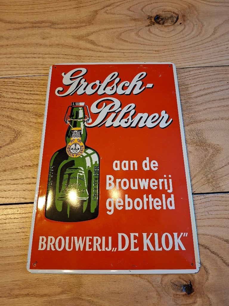 grolsch bord, Ophalen of Verzenden, Zo goed als nieuw, Reclamebord