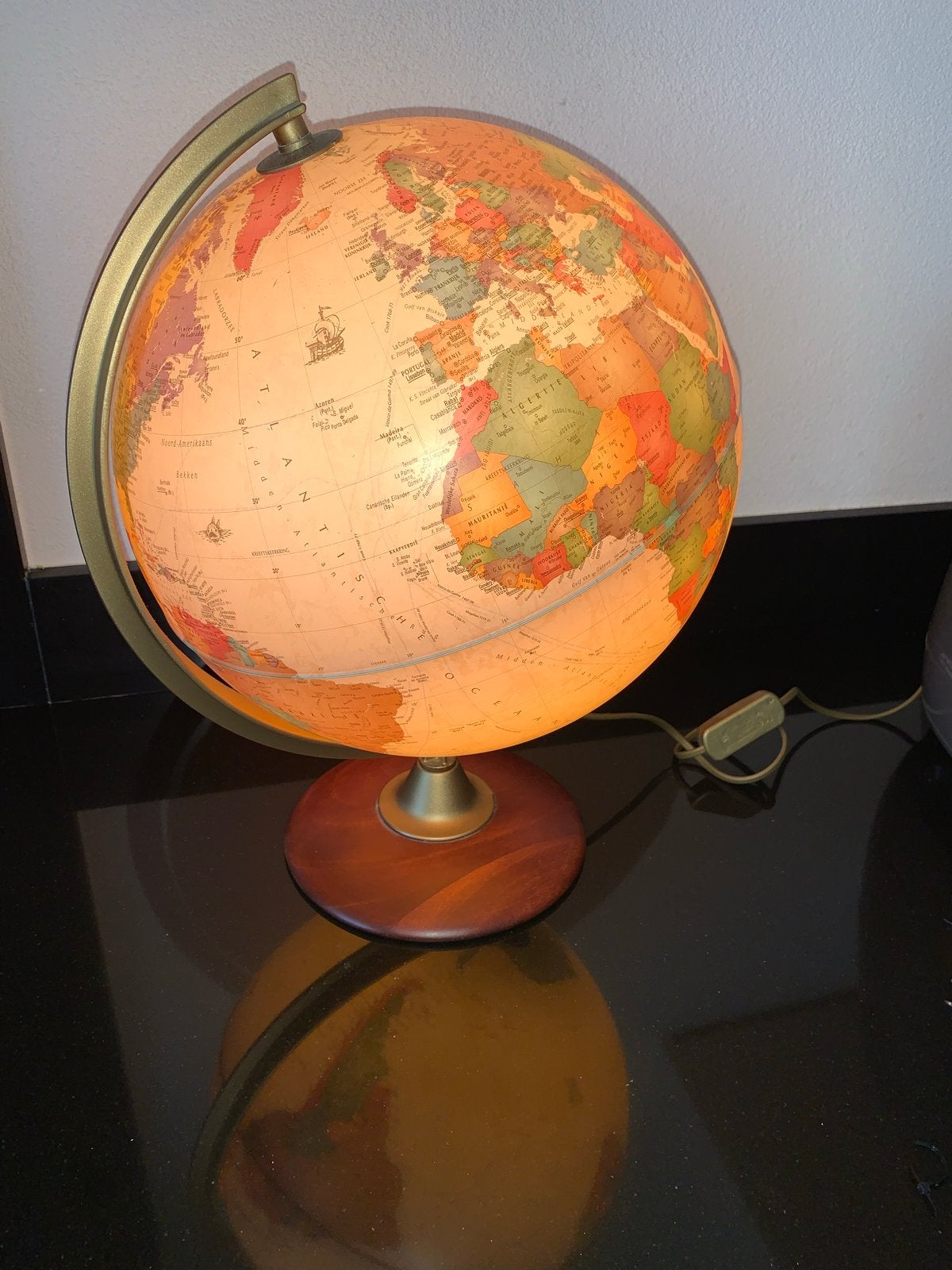 Verlichte Wereldbol - Nova Rico S.p.A. Firenze Italië, Hout, Meerkleurig, Ophalen of Verzenden, Klassiek