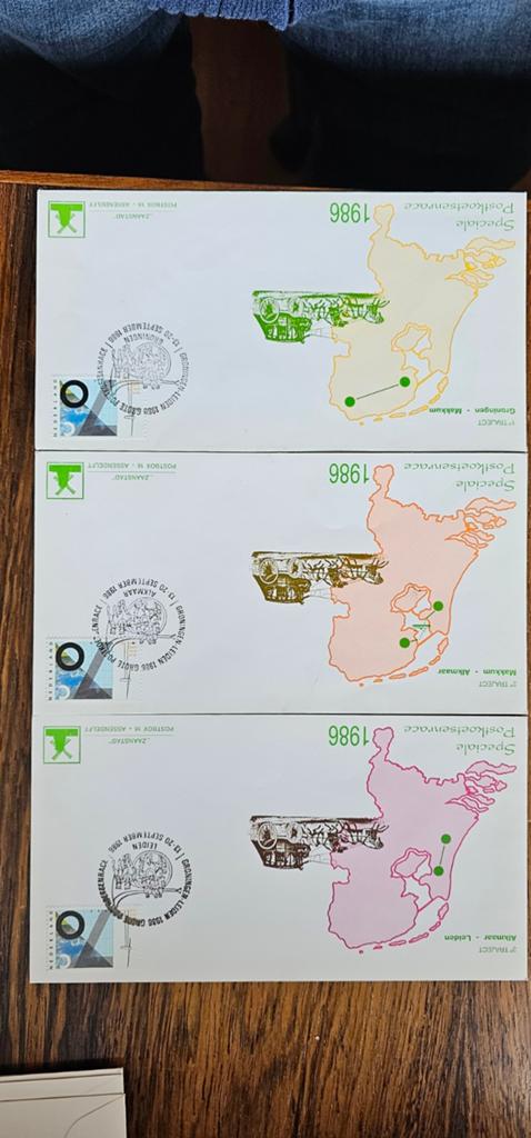 3 enveloppen Speciale Postkoetsenrace 1986, Verzenden, Beschreven, Nederland