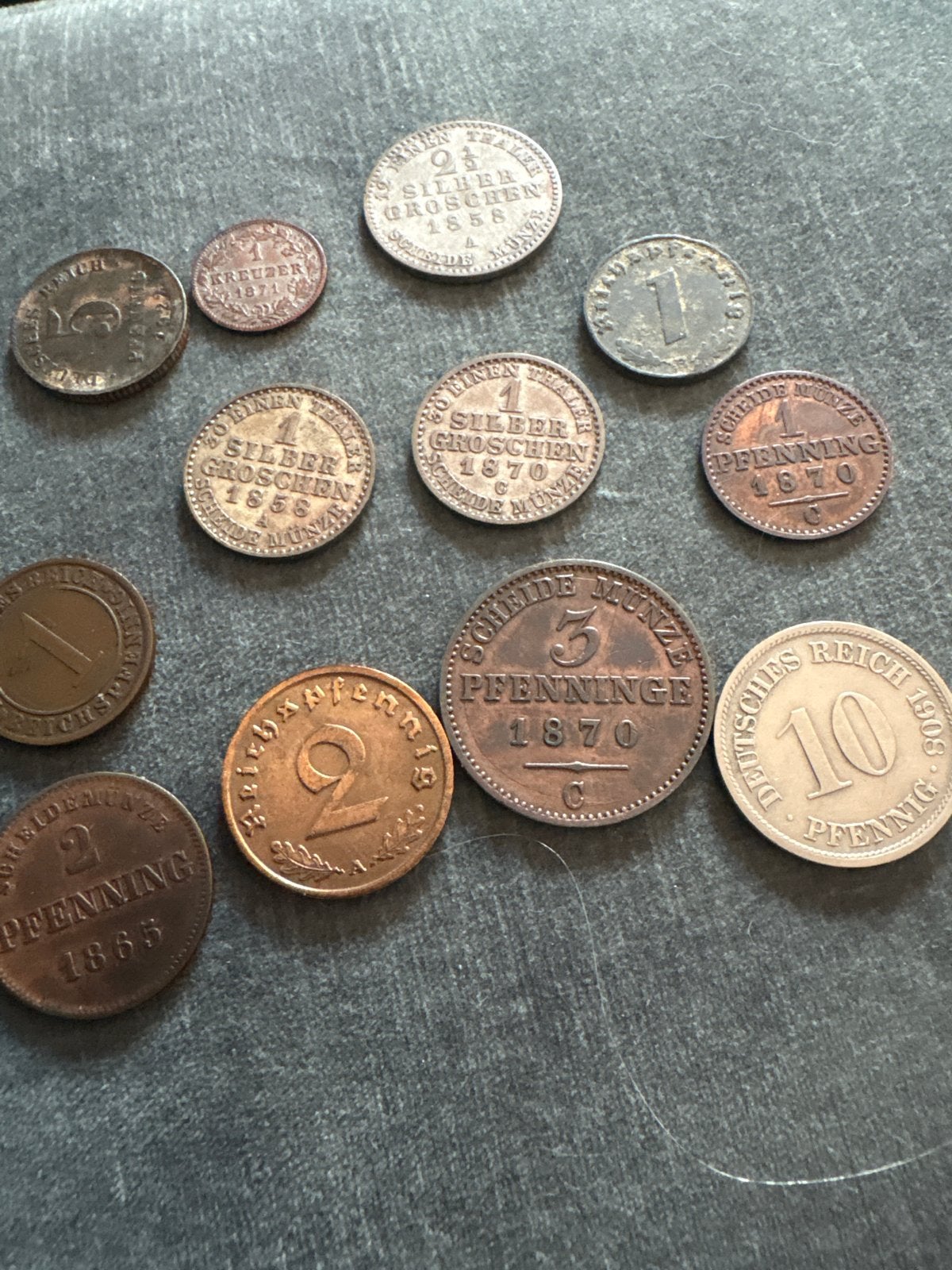 Unieke partij Duitse munten (Zilver, 1870 Baden, 1958-F & me, Ophalen of Verzenden, Overige waardes, Setje, Zilver