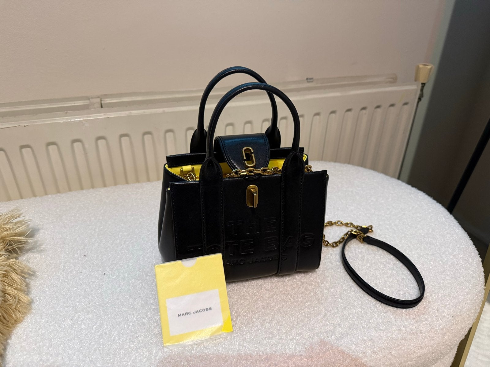 Marc Jacobs The Tote Bag Mini Leer Zwart, Ophalen of Verzenden, Zo goed als nieuw, Zwart, Handtas