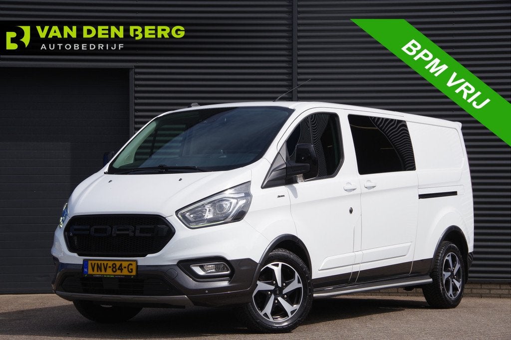 Ford Transit Custom 320 2.0 TDCI L2 ACTIVE DC-5P, 170PK AUT., Euro 6, 4 cilinders, Leder en Stof, Wit