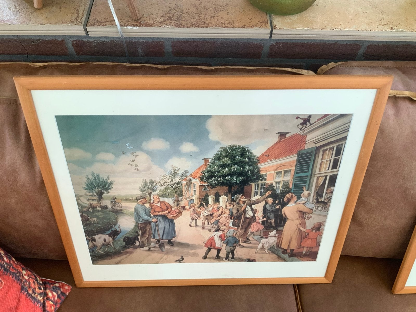 Twee prachtige reproducties van Jetses - Boerderij en Dorpsl, Ophalen, Achter glas, Klassiek, Print