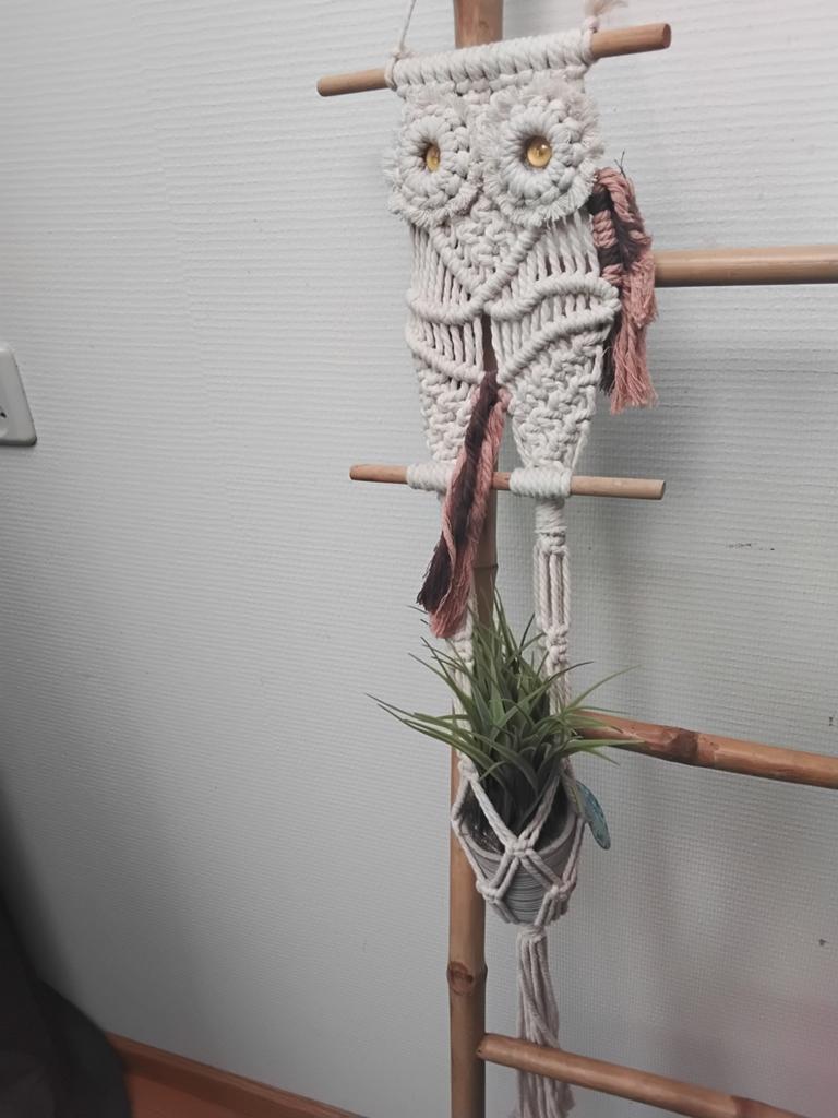 Plantenhanger uil met kunstplant, Ophalen, Zo goed als nieuw, Overige typen, Binnen