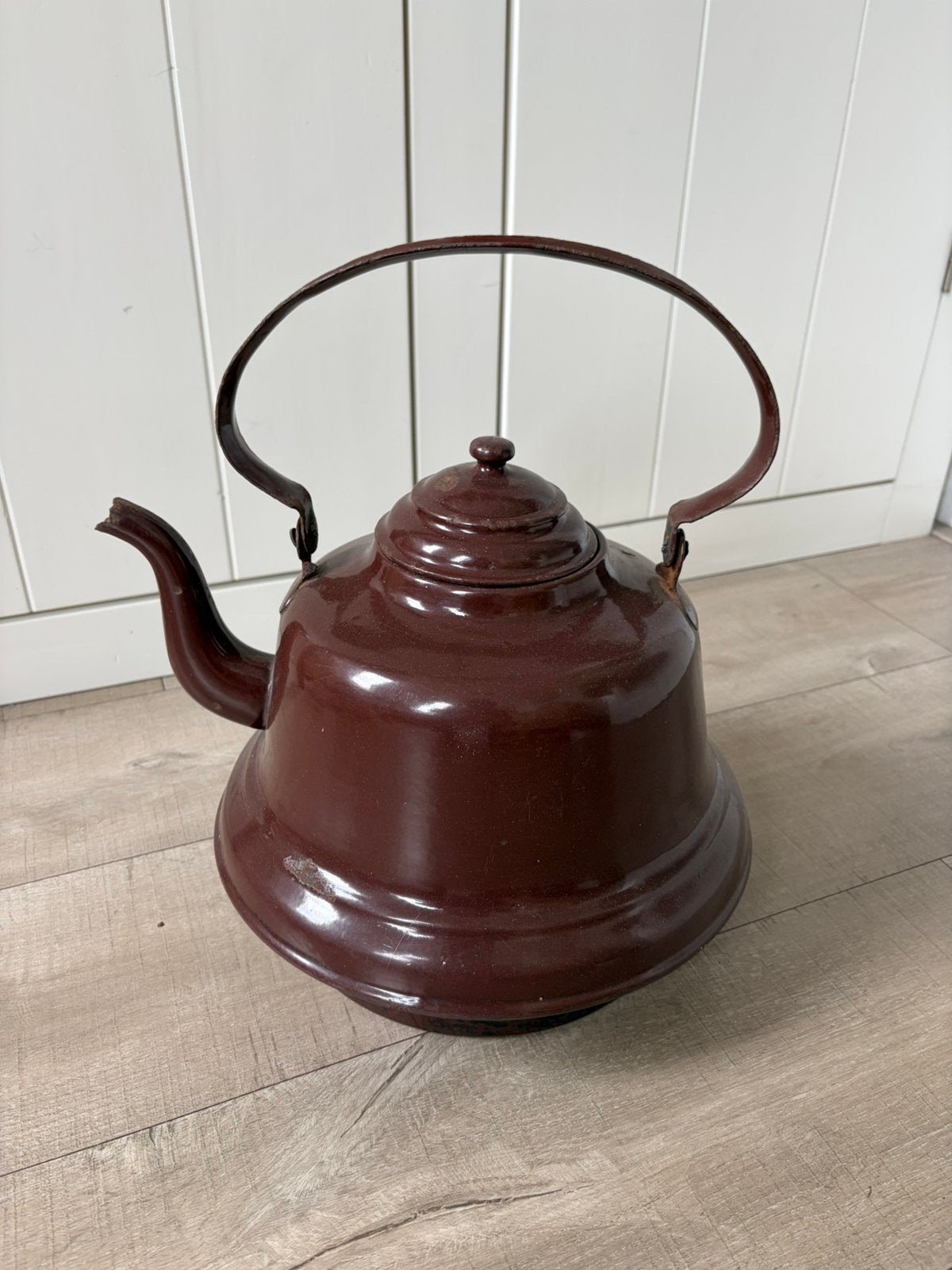 Grote emaille ketel 30cm doorsnede, Antiek en Kunst, Antiek | Emaille, Ophalen of Verzenden