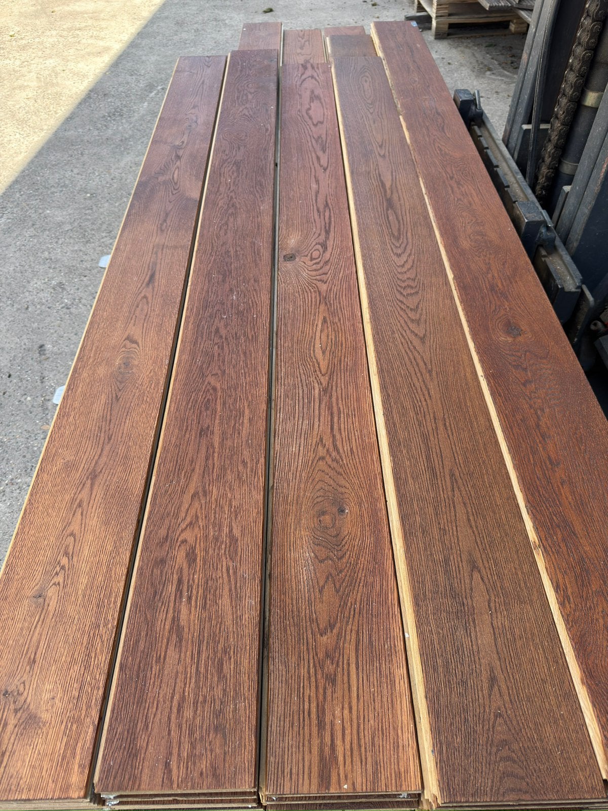 Eiken vloer 45 m2 massieve vloerdelen 16,5 cm breed 2 cm dik, Ophalen, Gebruikt, Vloerdelen of -planken, 10 m² of meer