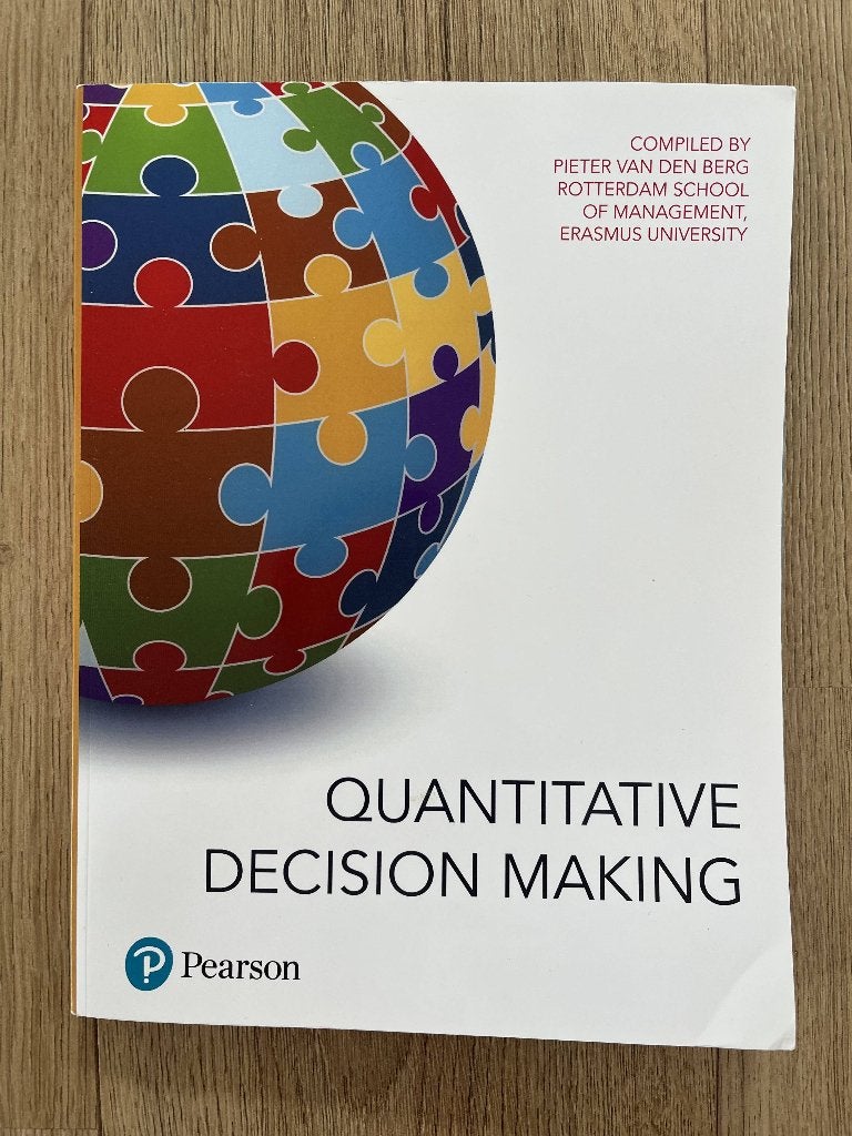 Quantitative Decision Making, Pieter van den Berg, Ophalen of Verzenden, Alpha, WO
