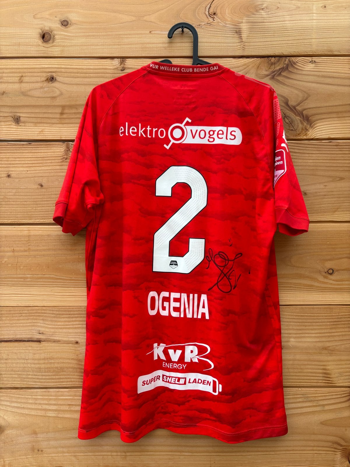 Matchworn Helmond Sport shirt Justin Ogenia gesigneerd, Maat XL, Ophalen of Verzenden, Gebruikt, Shirt