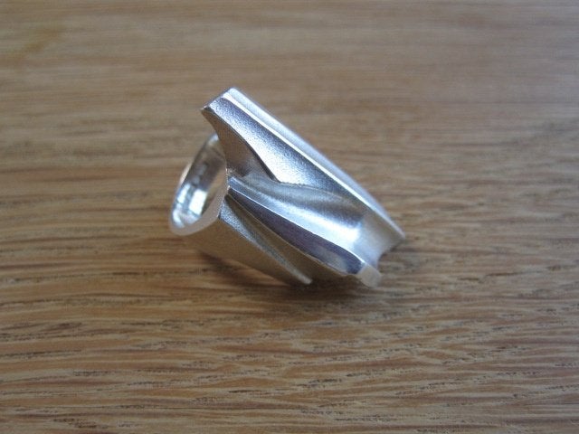 Zilveren ring, "SHUTTLE", Björn Weckström, Finland., Verzenden, Dame, Zilver, Zilver