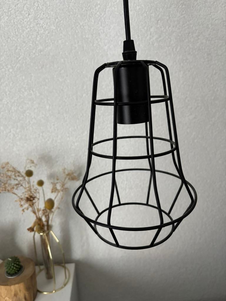 Metalen lamp zwart, Ophalen of Verzenden, Zo goed als nieuw, Minder dan 50 cm