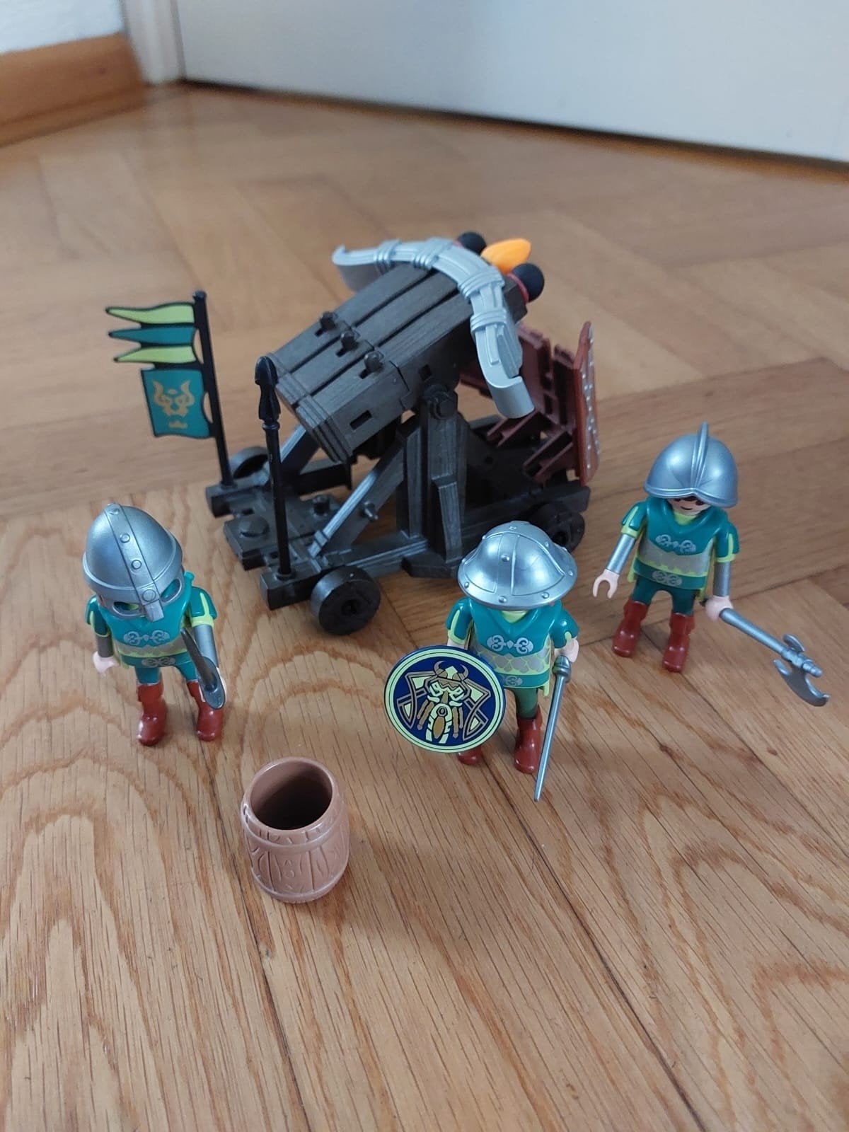 Playmobil Balista met ridders - Drievoudig samengestelde set, Gebruikt, Complete set, Overige typen, Ophalen of Verzenden