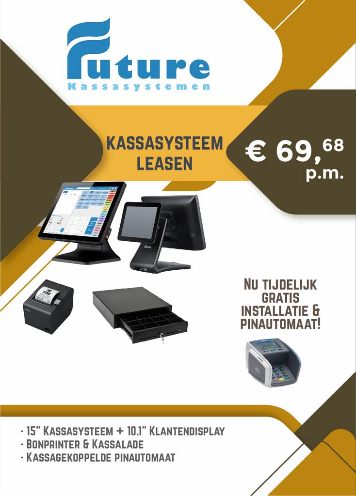 Compleet Kassasysteem Pakket Leasen - €69 p.m., Zakelijke goederen, Kantoor en Winkelinrichting | Kassa's en Betaalsystemen, Ophalen