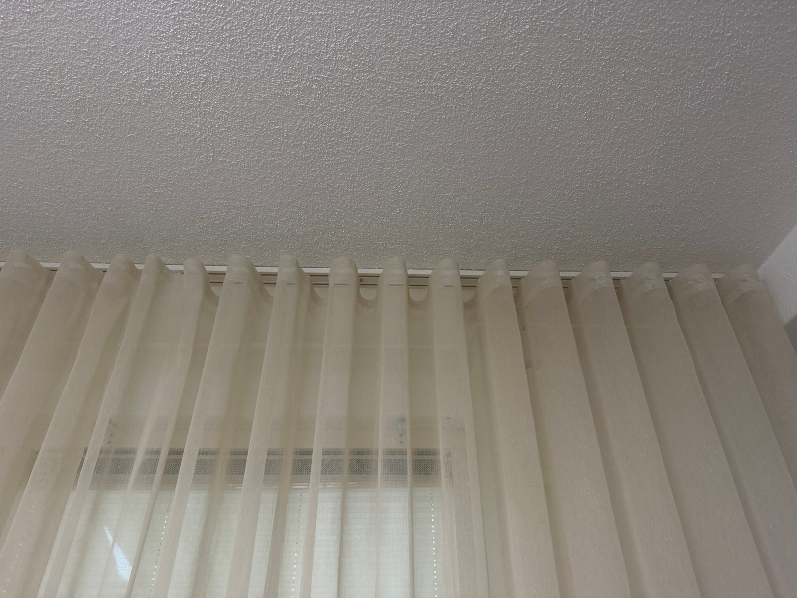 Lichtdoorlatende Vitrage Gordijnen - Crème/Beige, Ophalen, Vitrage, Gebruikt, Lichtdoorlatend