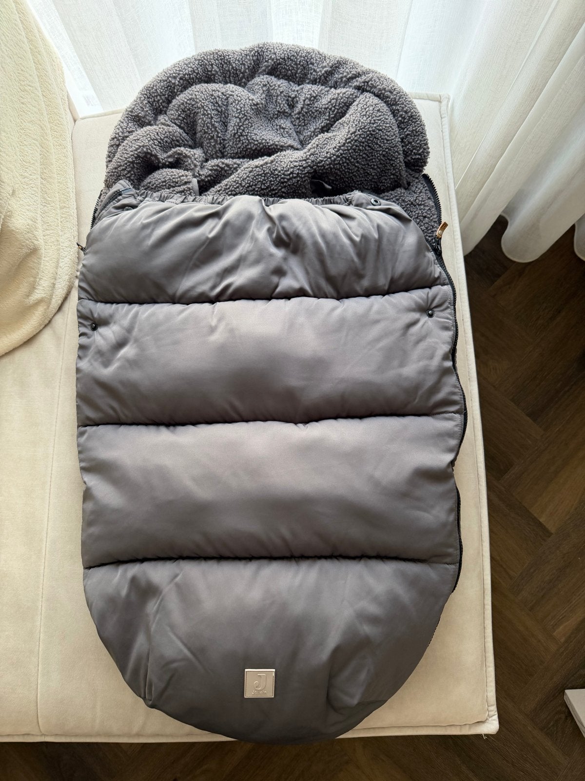 Jollein Voetenzak Buggy/Kinderwagen - Puffed Grijs, Ophalen of Verzenden, Gebruikt, Kinderwagen, Overige merken