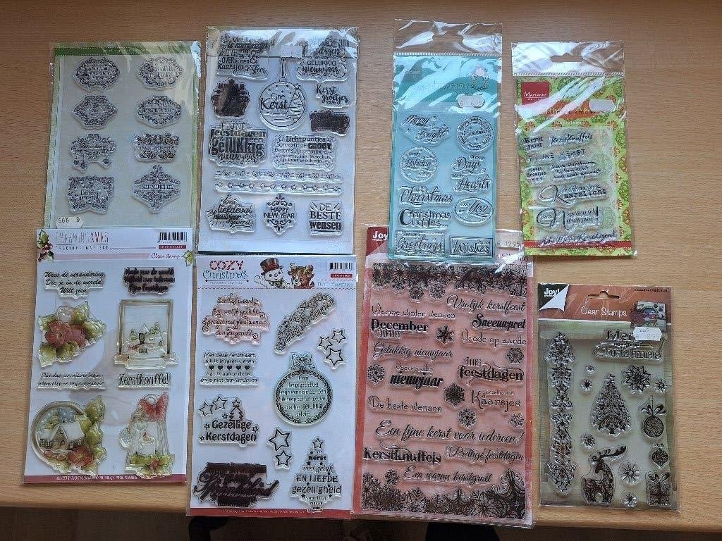 8 pakketjes met kerststempels, Hobby en Vrije tijd, Ophalen, Nieuw, EZ-mounted stempel