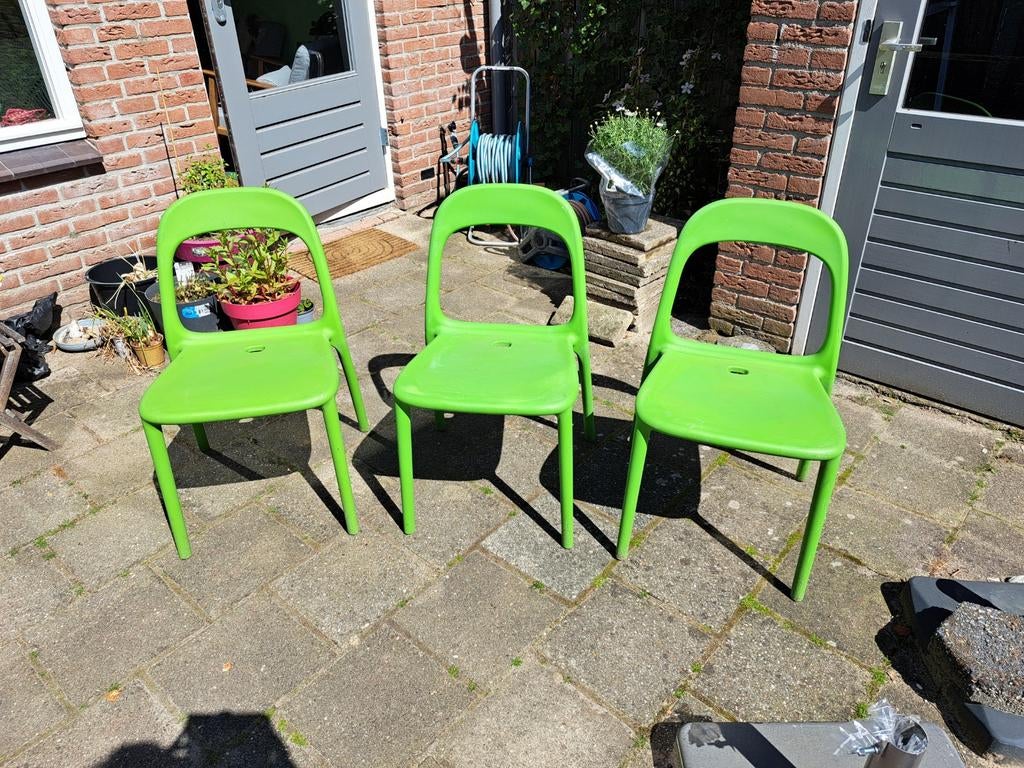 Vintage Ikea Urban stoelen voor binnen en buiten, Huis en Inrichting, Stoelen, Drie, Kunststof, Overige kleuren, Ophalen