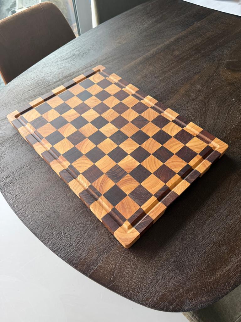 Handgemaakte acacia houten snijplank / hakblok - nieuw, Huis en Inrichting, Keuken | Keukenbenodigdheden, Hout, Snij-/serveerplank