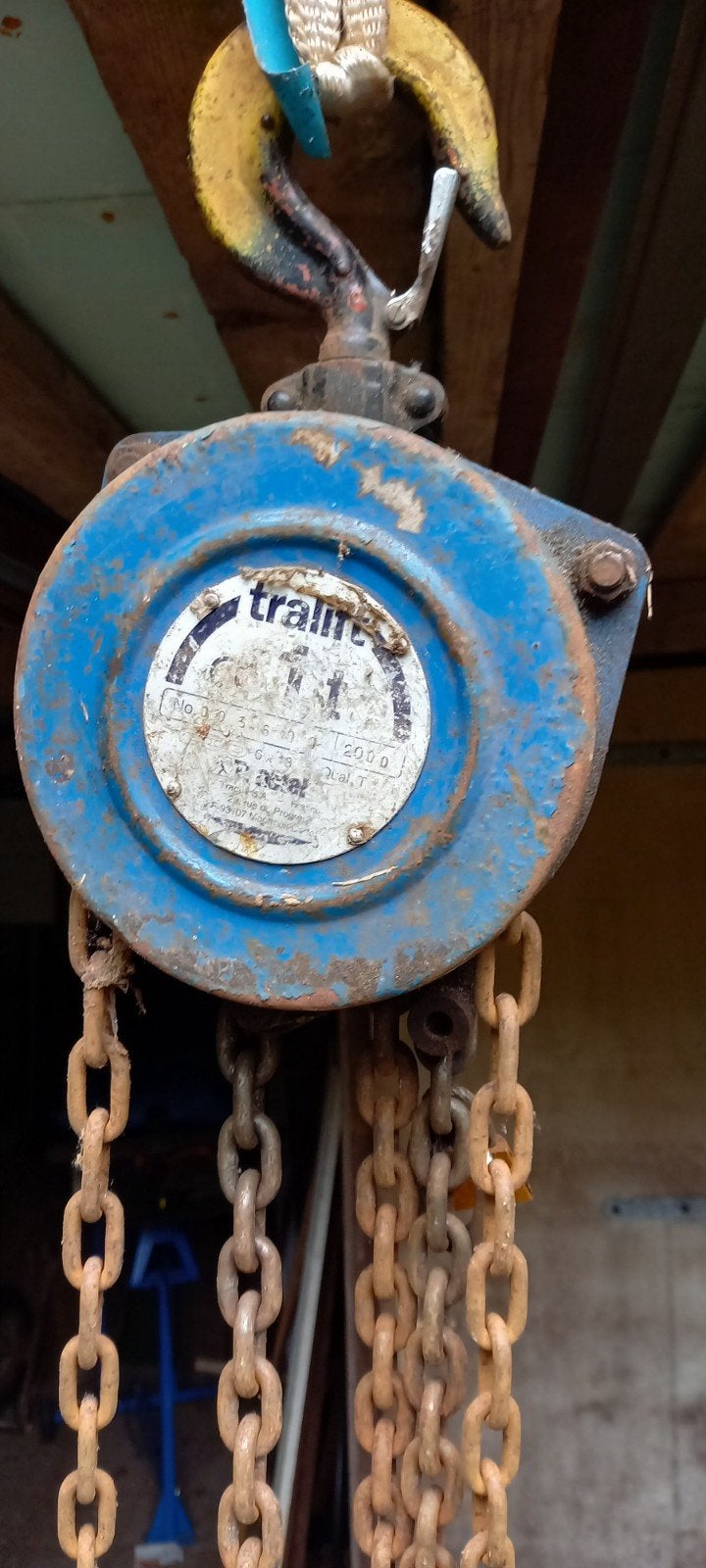weston takel  ketting takel.  1000 kg met zeer lange ketting, Doe-het-zelf en Verbouw, Ophalen, Gebruikt