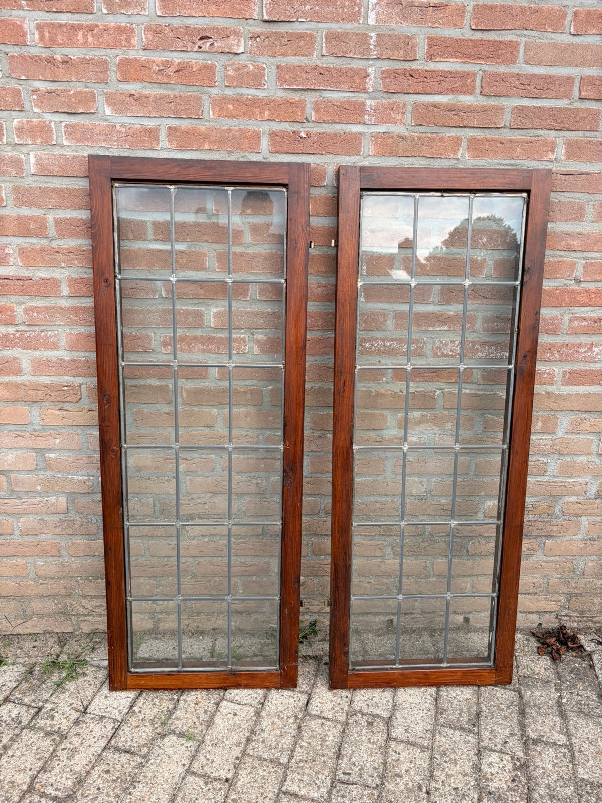 Origineel glas in lood , uit jaren 60, Doe-het-zelf en Verbouw, Glas en Ramen, Ophalen, Glas in lood, 80 tot 120 cm, Zo goed als nieuw