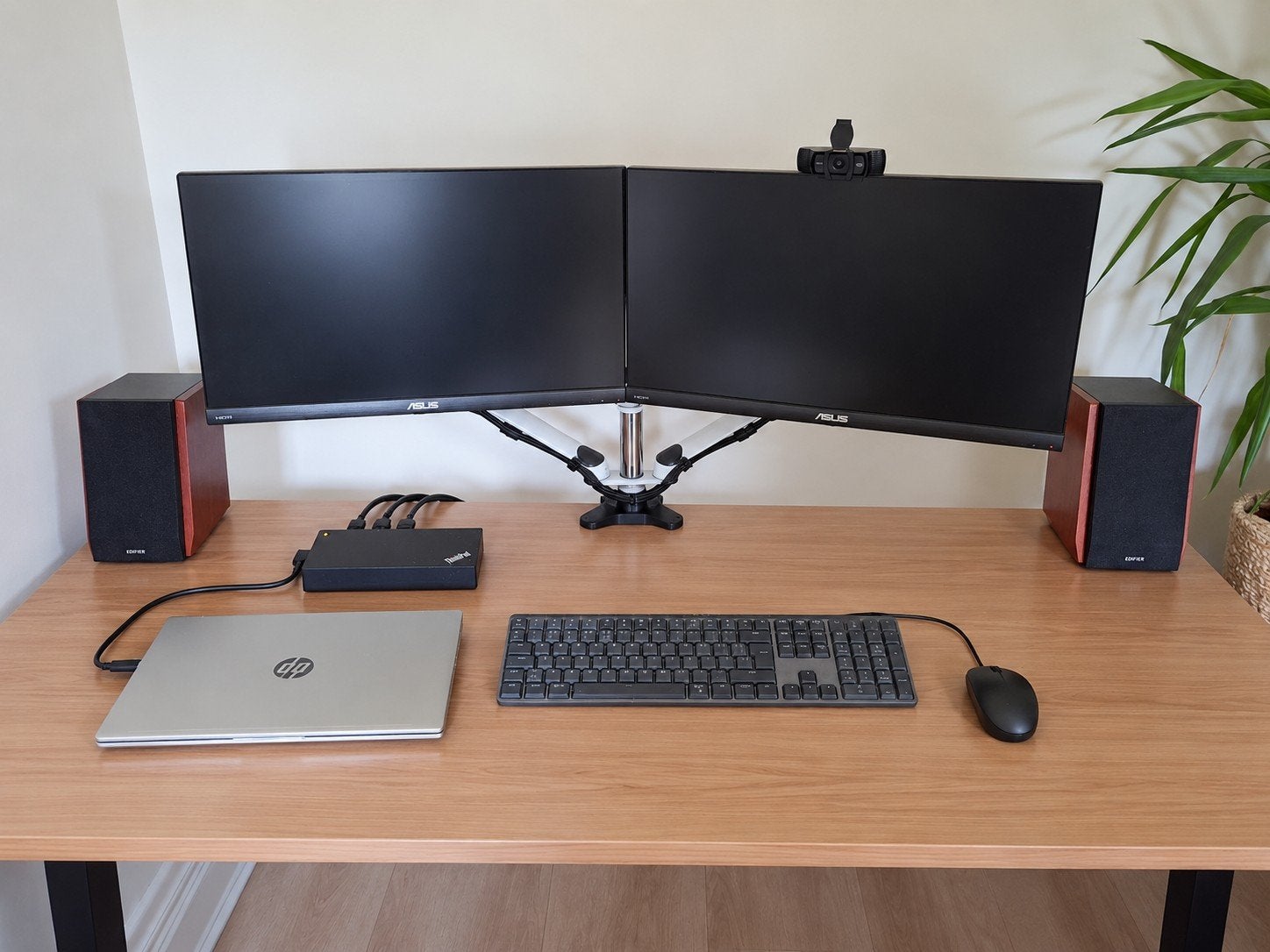 Complete Thuiswerkplek: 2x ASUS Monitoren, monitorarm, Computers en Software, Ophalen, ASUS, In hoogte verstelbaar, Full HD