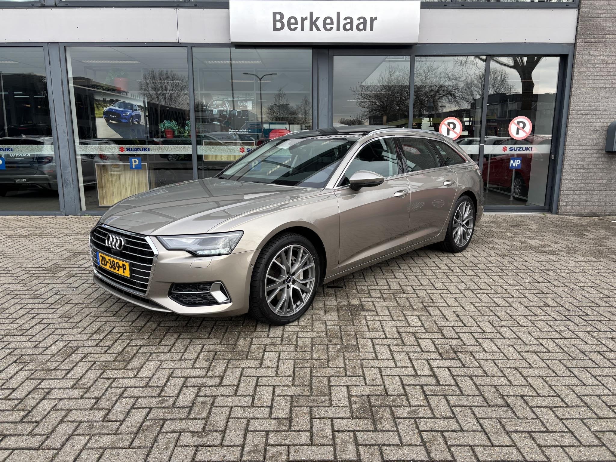 Audi A6 Avant 45 TFSI Sport Pro Line S | Panorama dak | lede, Auto's, Audi, Gebruikt, 4 cilinders, Leder en Stof, Beige