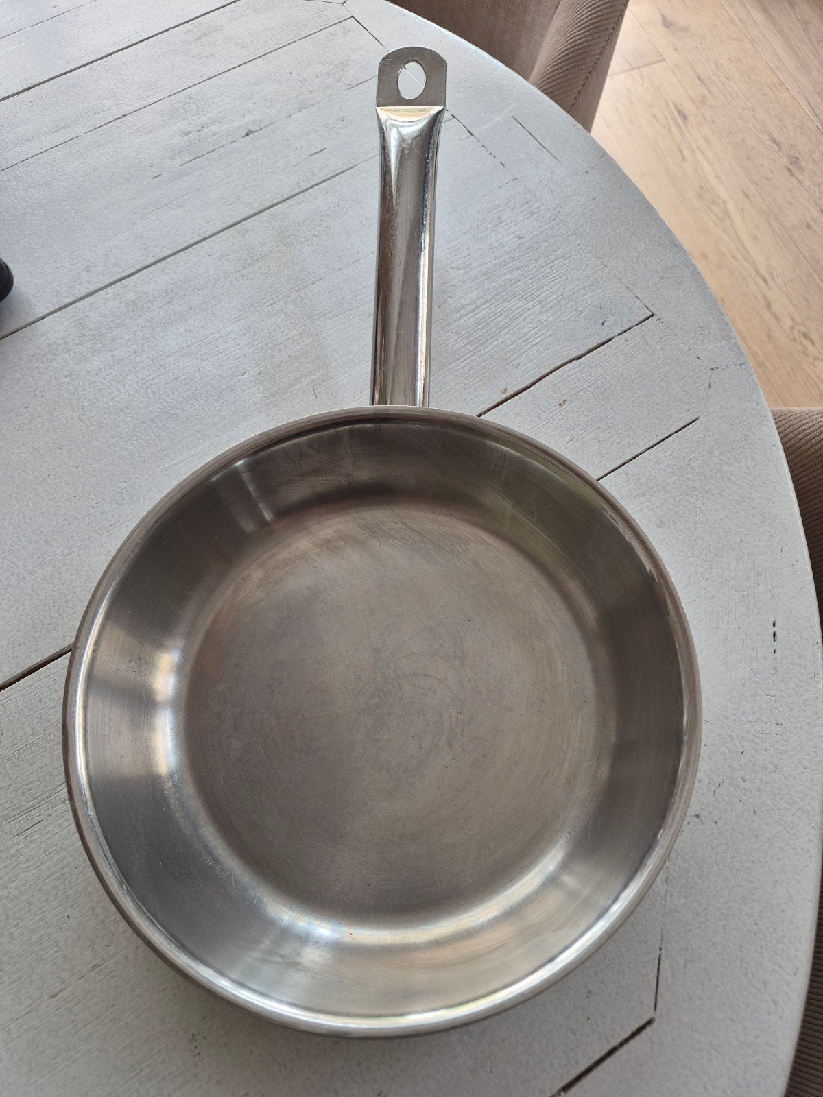 SIGG Koekenpan RVS 22 cm, Gebruikt, Inductieplaat, Verzenden, Rvs